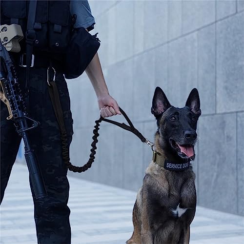 Military Nylon Bungee Dog Leash Elastic Leads (Grey)