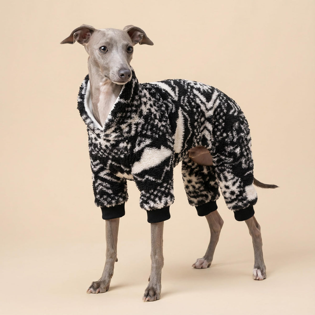 Fuzzy Snowflake Dog Flecce Pajamas (Large / Snowflake)