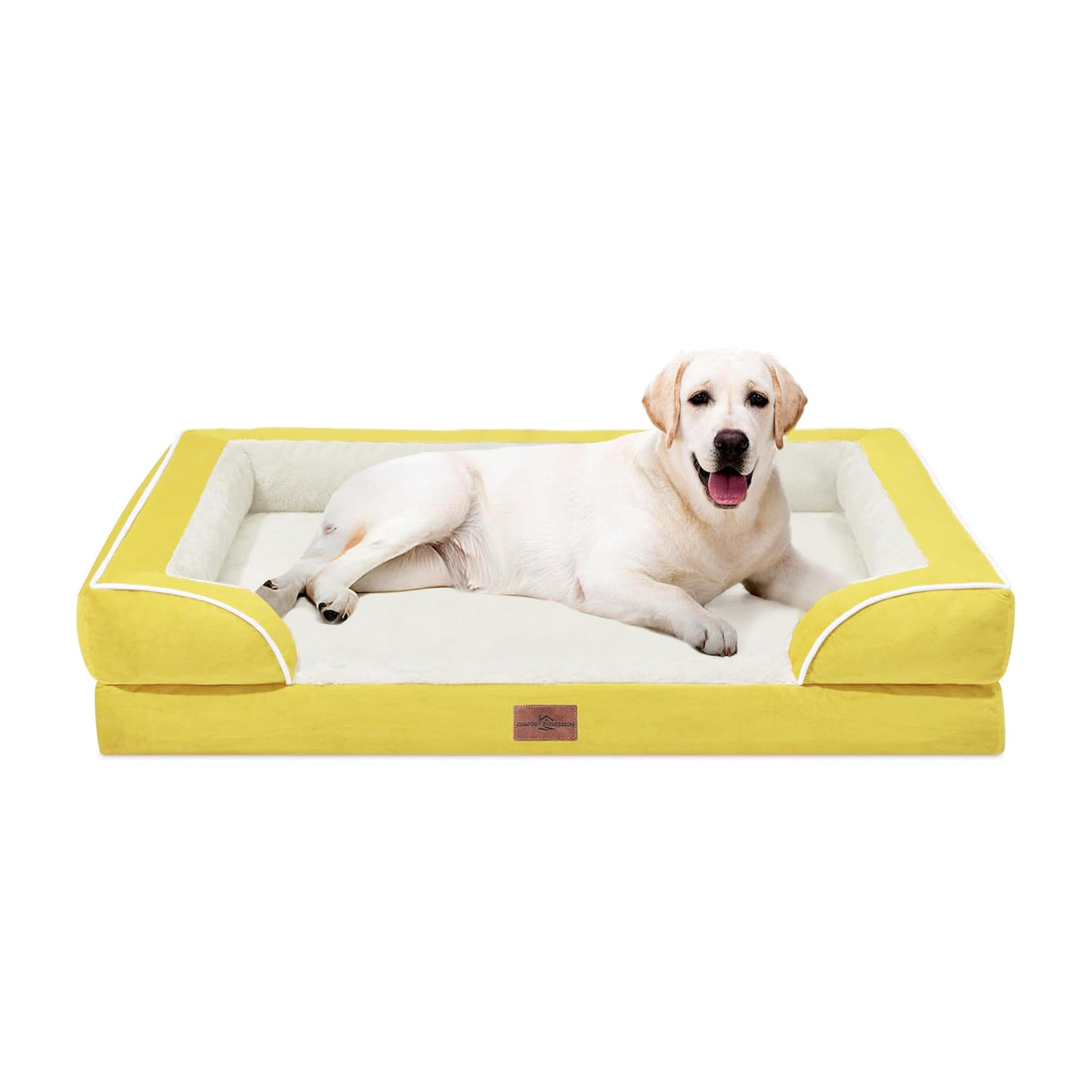 Waterproof Orthopedic Dog Beds for Extra Large Dog (45.0"L x 35.0"W x 8.5"Th / Spicy Mustard)