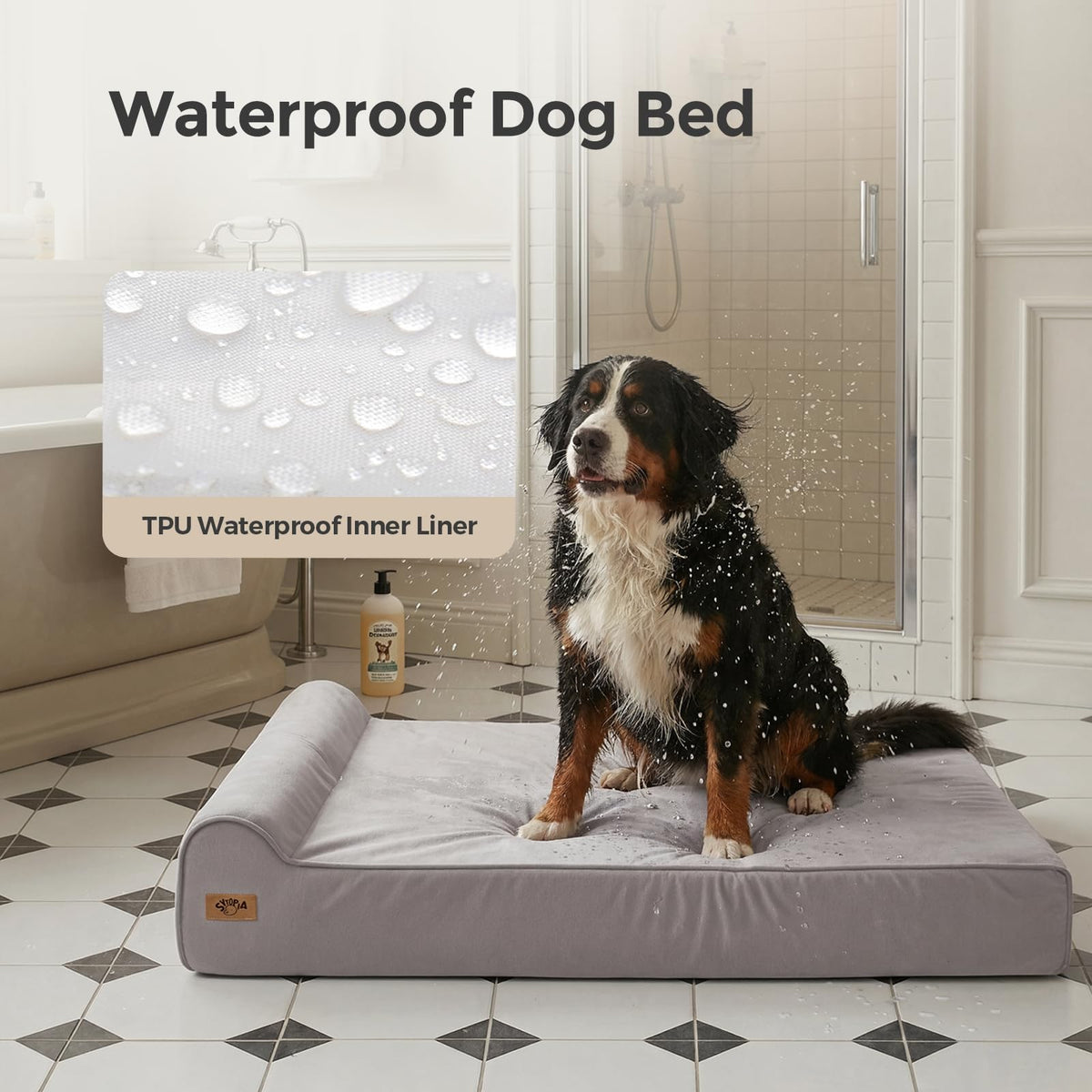 XXL 35D Memory Foam Dog Bed for Extra Large Dogs (Style A-Grey / X-Large)
