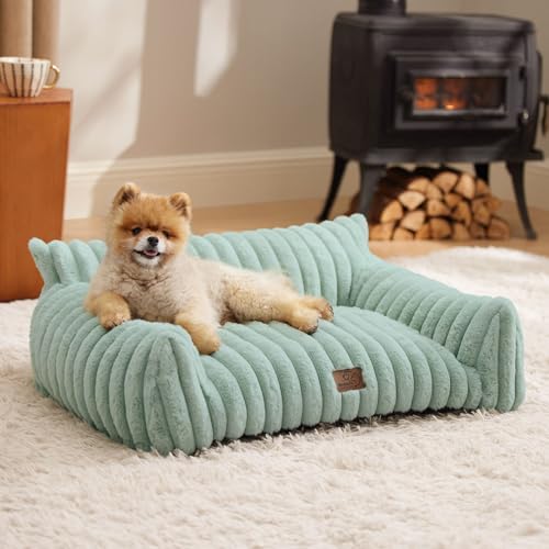 ComfyFleece® Shown on TV Fluffy Cute Dog Couch for Pets (30x20x10" / Garden Green)