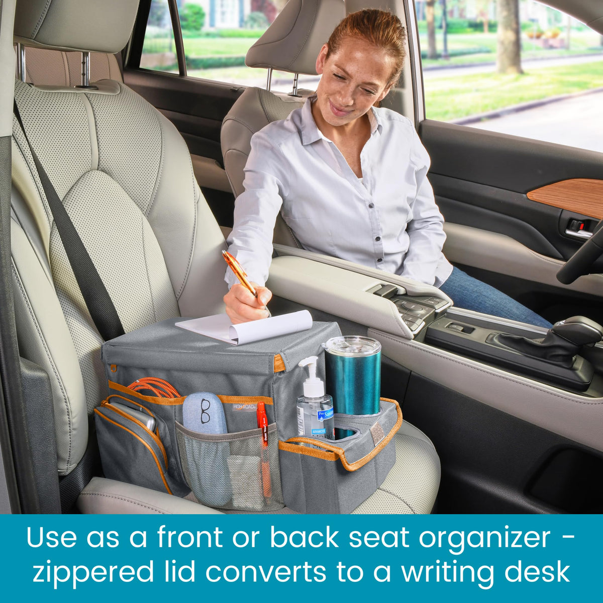 CarHop Car Caddy Organizer with Tray (Gray)