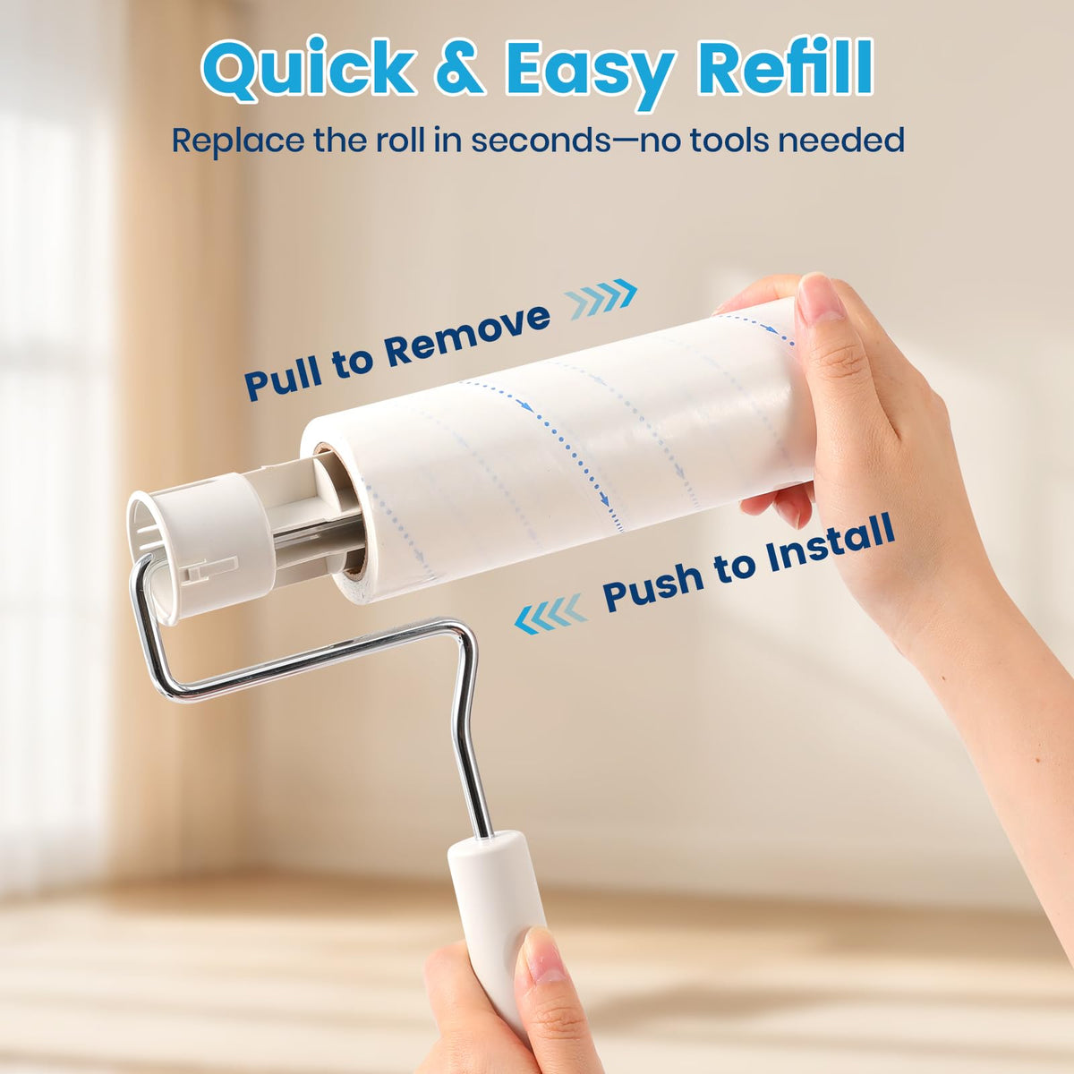Extra Sticky Long Handle Lint Roller for Pet Hair