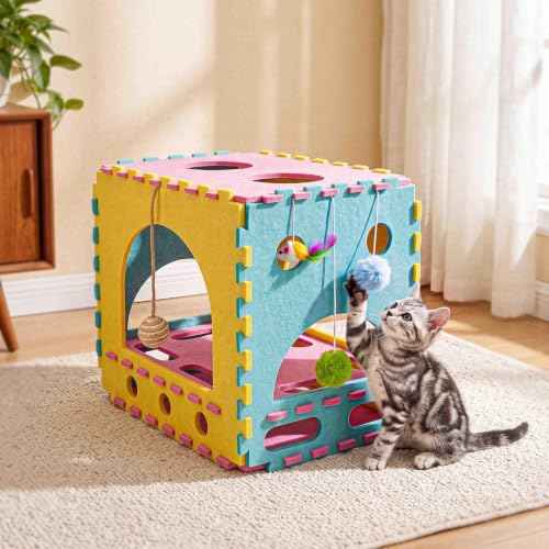 41 Pcs Interactive Cat Toys with Cat Puzzle Box (Modern (with puzzle box))