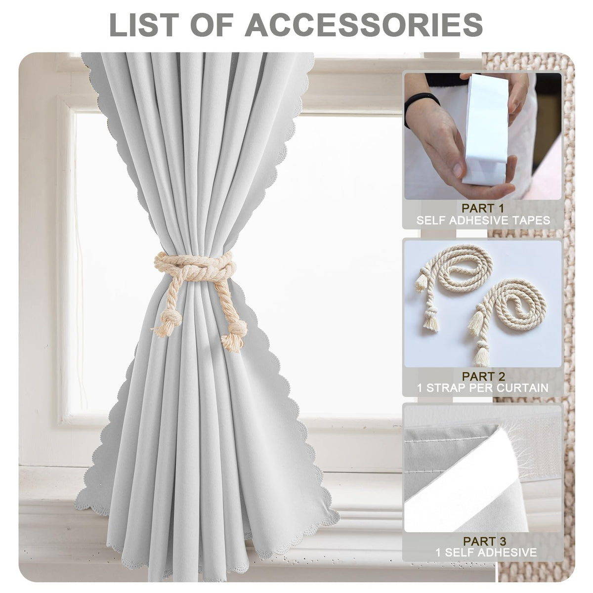 Magic Tape Blackout Curtains (47"W x 84"L (Pack of 1) / White)
