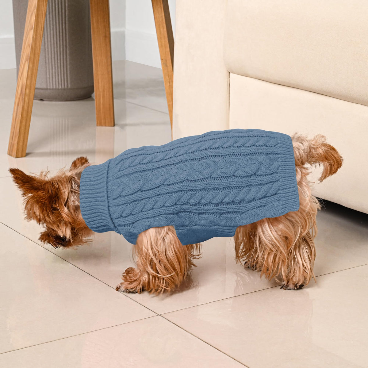 Dog Sweater 2 Pack for Small Dogs (Navy & Blue / Small)