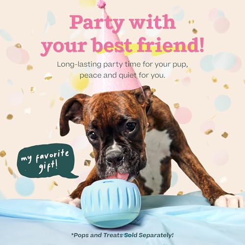 Pupsicle Interactive Dog Ball Toy for Dogs XL 75 lbs & Up (Blue / X-Large)