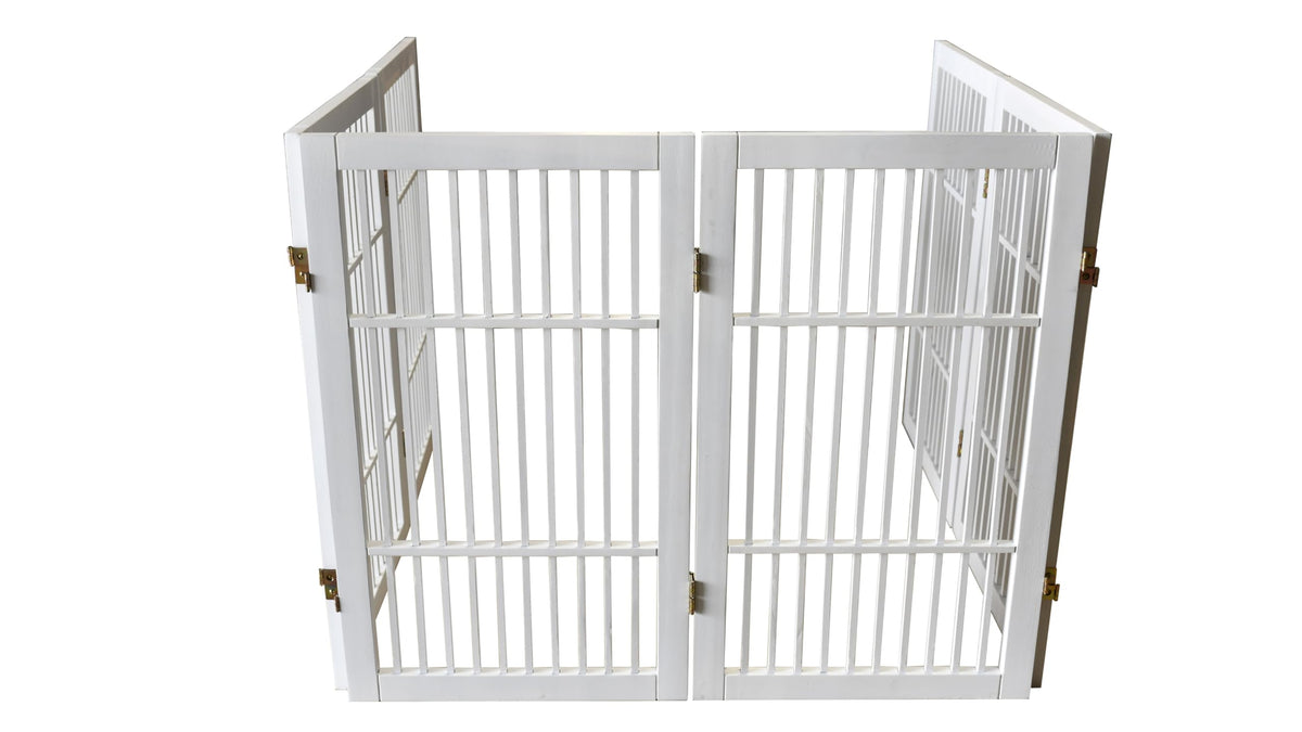 Pet Dog Gate Freestanding (6 Panel 30" Tall / White Pet Gate)
