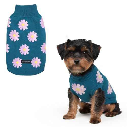 Knit Dog Sweater (Flower / Medium)