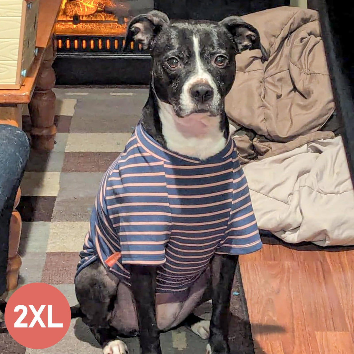 3Pack Dog Sweater with Sleeves Fleece Shirt for Large Dogs (2XL (50-75lbs) / 06# 3Pack(Pink+Blue+Stripe))
