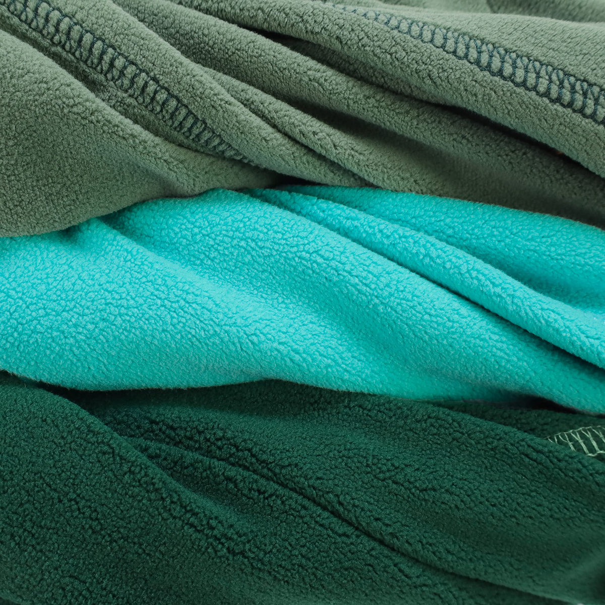 3 Pack Fleece Dog Sweater (Small / Dark Green-Aqua Green-Bean Green)