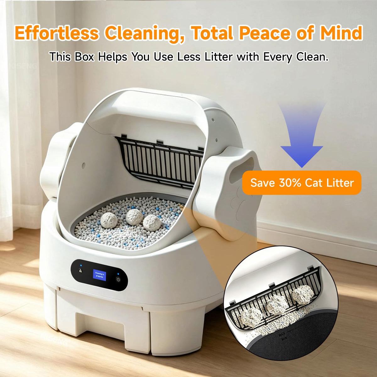Automatic Cat Litter Box (White)