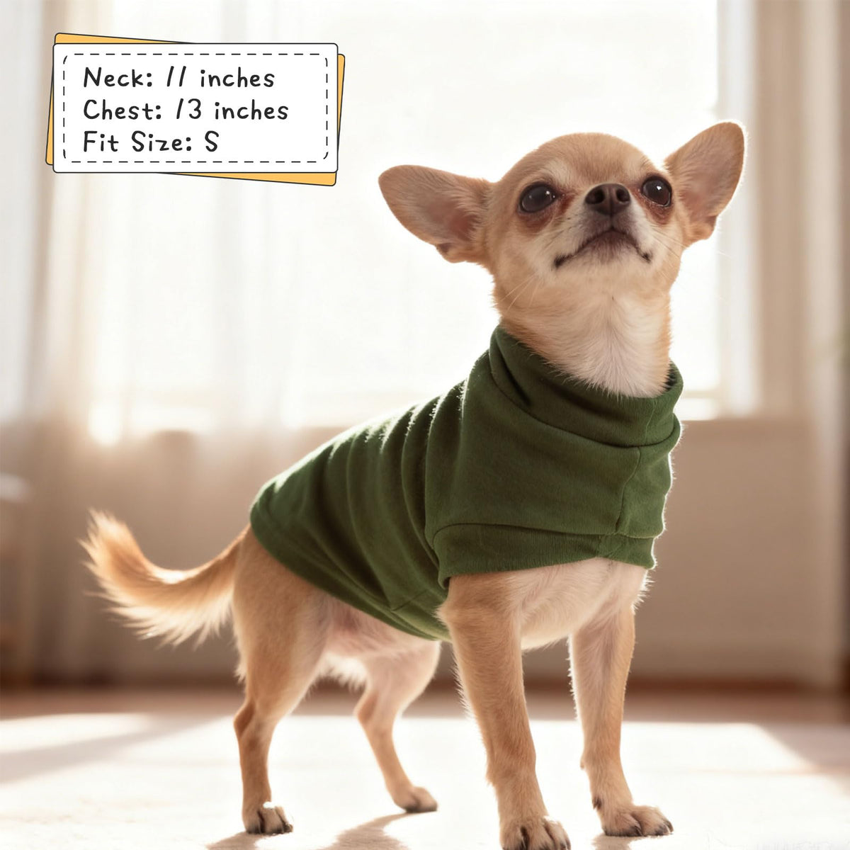 Cat Sweater Warm Fleece Pet Clothes for Cats Only (Army Green / Large)