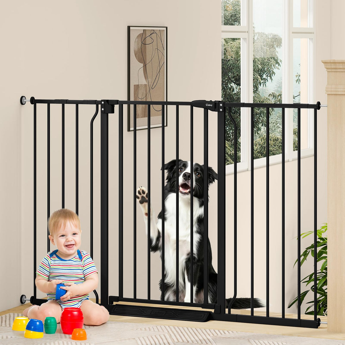 36" Extra Tall Baby Gate (Black / 29-55"Wide, 36"Tall)