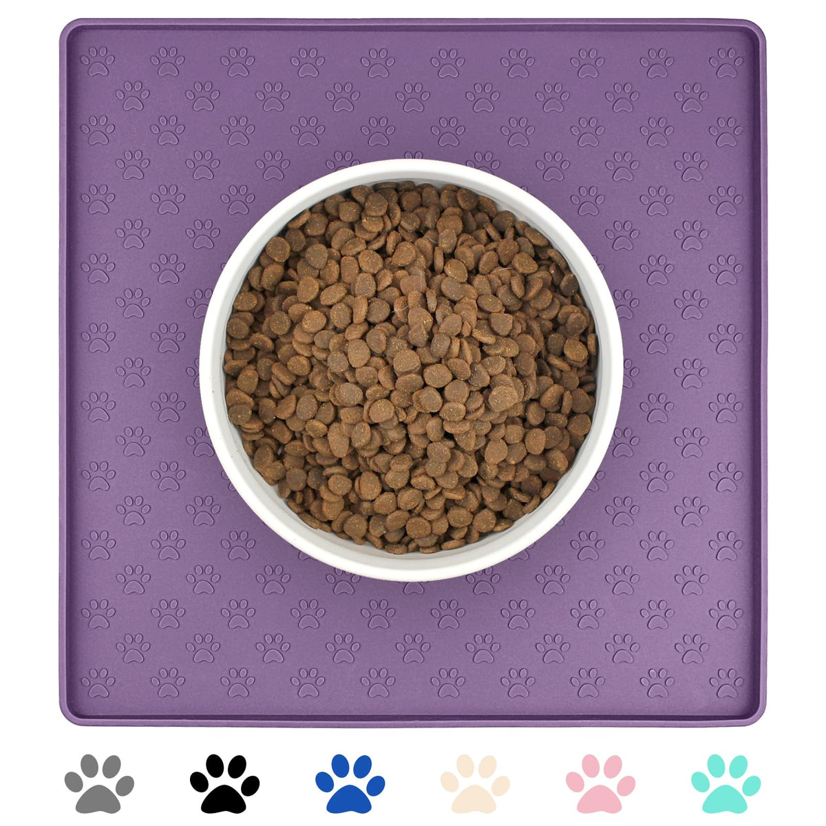 Dog Food Mat Anti (11.8"L x 11.8"W / Purple)