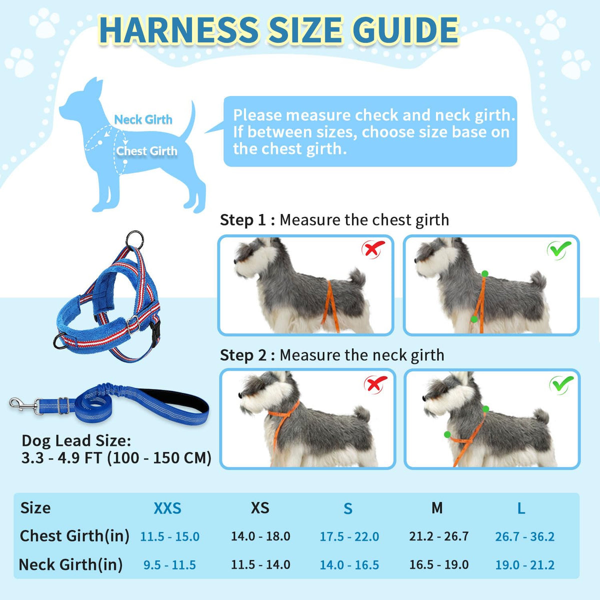 No Pull Small Dog Harness and Leash Set with Front Clip (X-Small / Dark Blue)