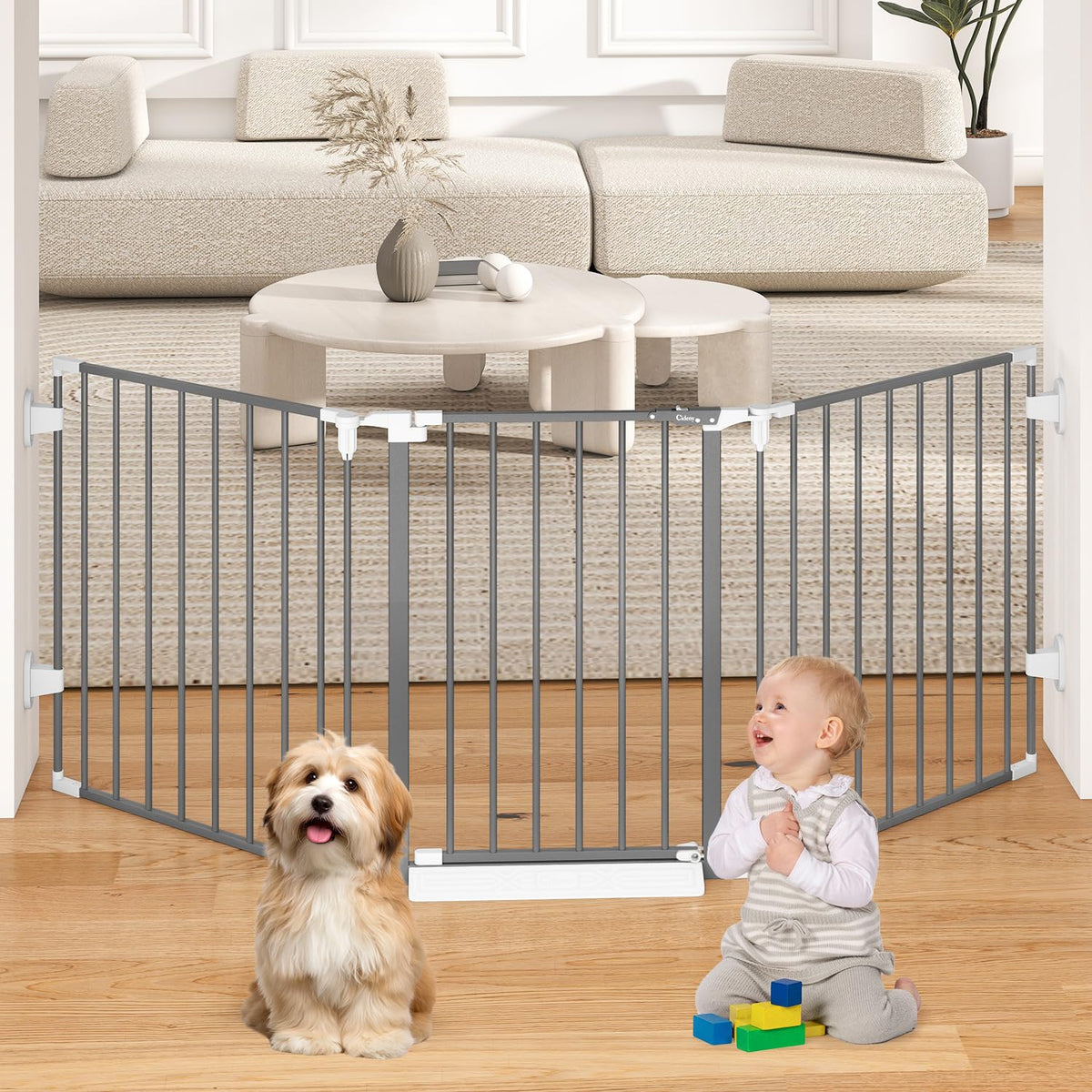 29.4 78" Extra Wide Baby Gate (Gray / 78" Wide)