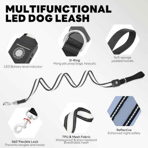 Rechargeable LED Dog Leash (Multi-colored-2)