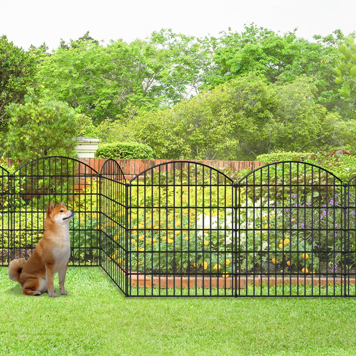Heavy Duty Metal Garden Fence 43.2 in x 14.75 ft (43.2"Hx14.75ft (Heavy Duty Panels))