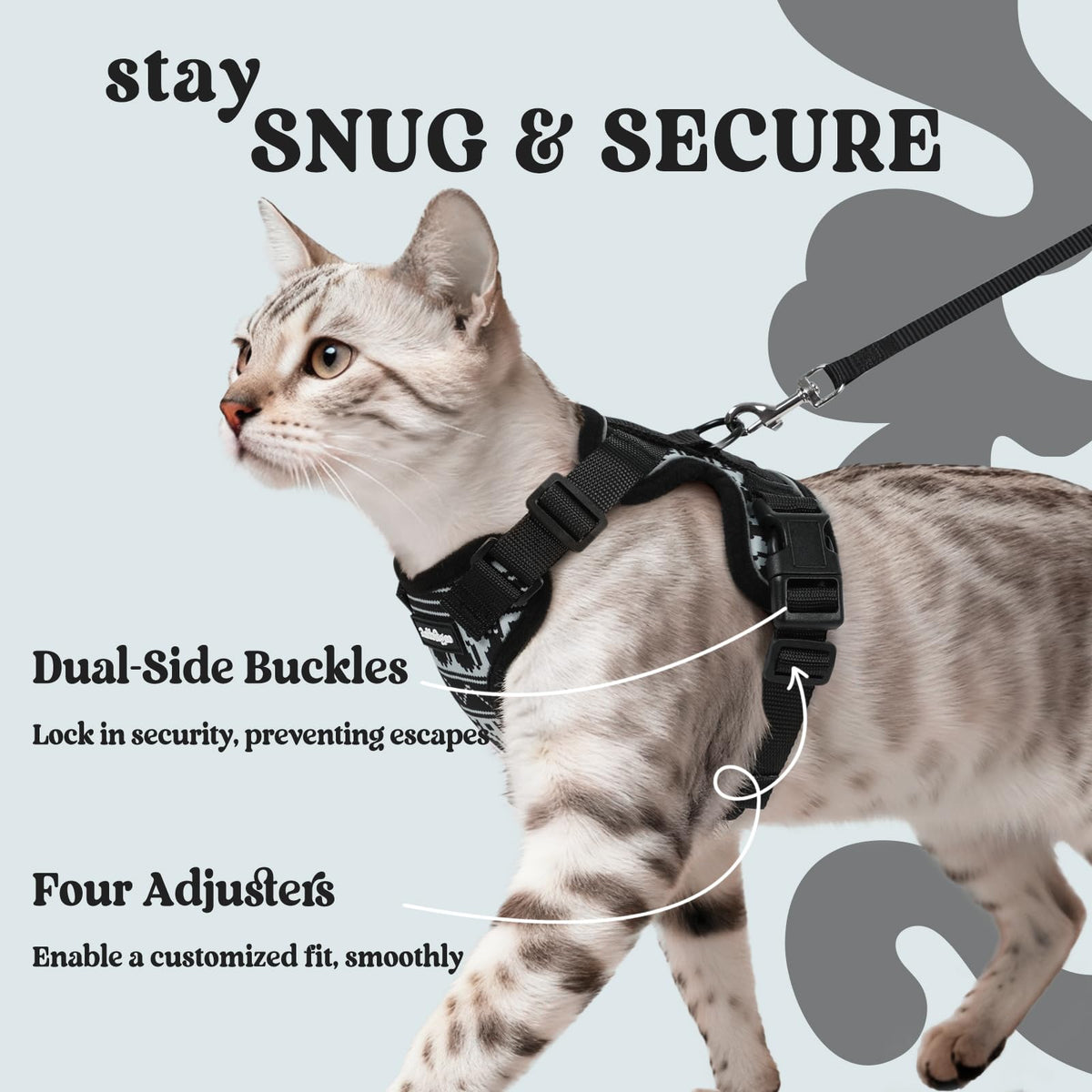 Cat Harness and Leash Set (Xxs / Pixel Tabby)
