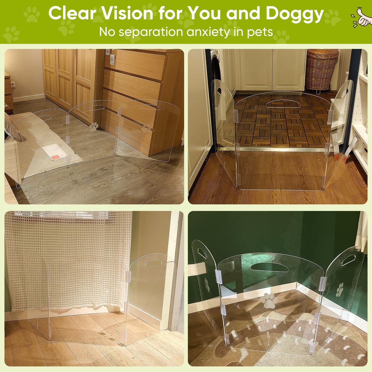 Clear Acrylic Dog Gate (3-Panel)