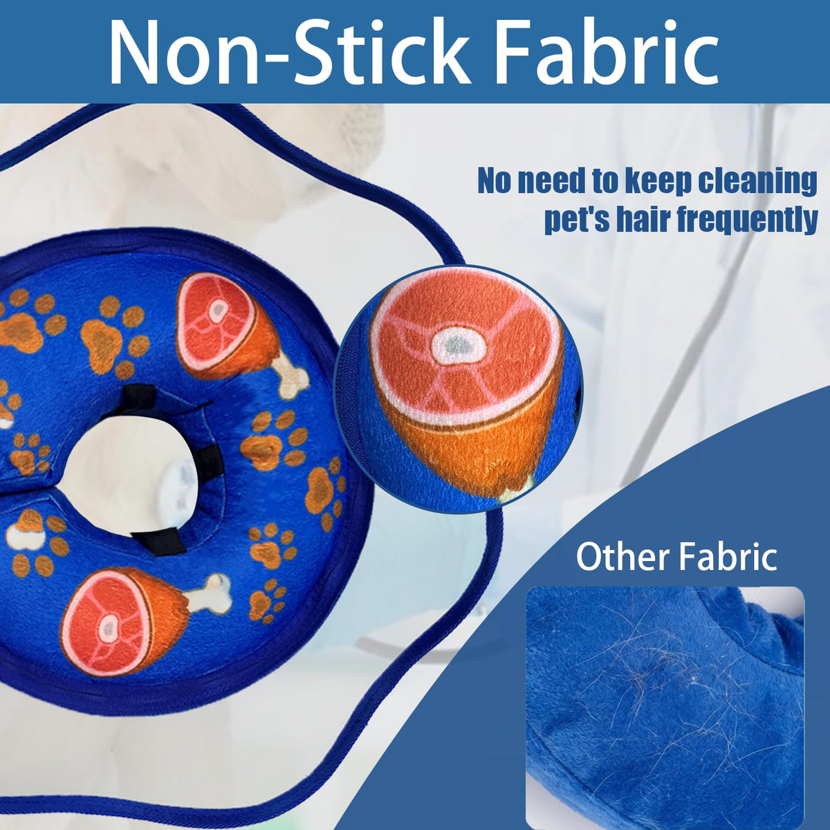 Inflatable Dog Cat Cone Collar with Transparent Shield for After Surgery (M(Neck:8"-10"))