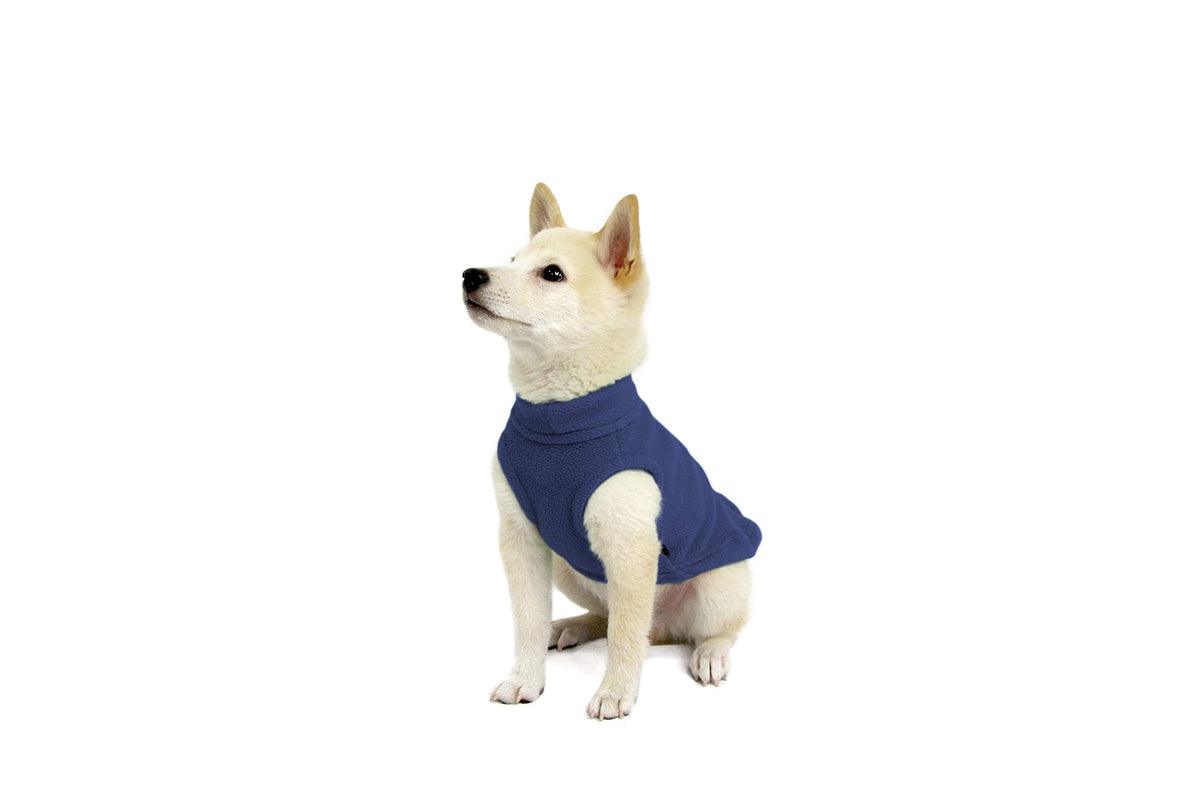 Stretch Fleece Vest Dog Sweater (X-Small Length (7") / Indigo Blue)