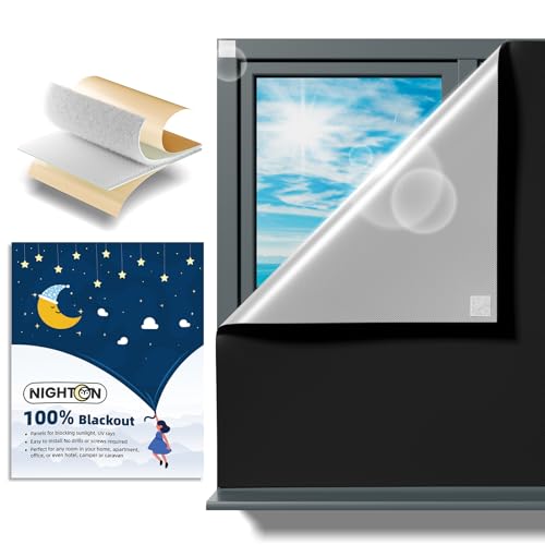 Portable Blackout Curtains 48"×48" (Black / 48"W x 48"L (Pack of 1))