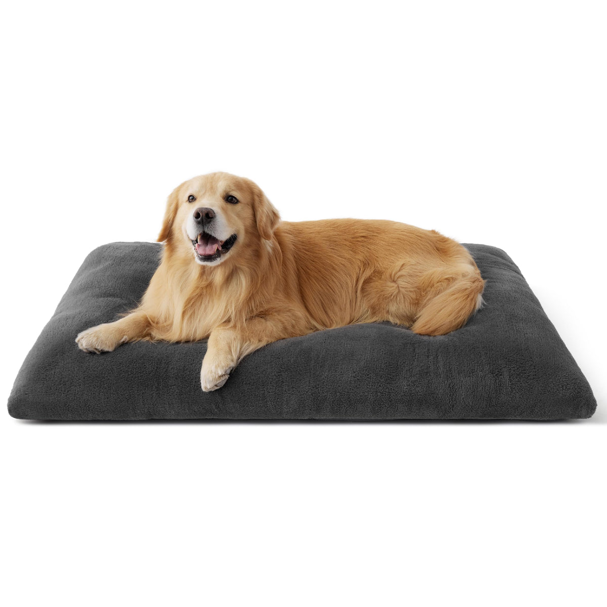 Washable XXL Dog Bed for Crate (47"L x 29"W x 3"Th (XXL-Crate) / Dark Gray)