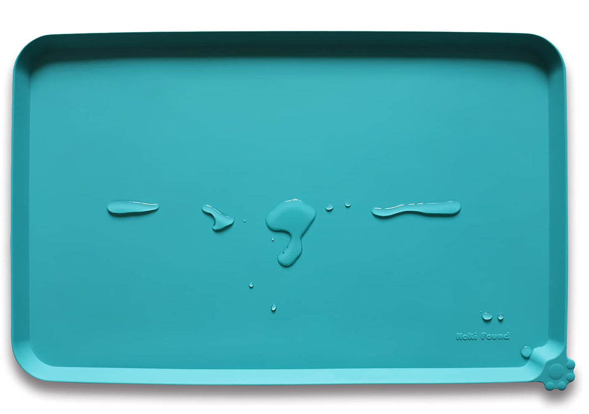 Silicone Non Slip Pet Feeding Mats (19" x 12" / Teal)