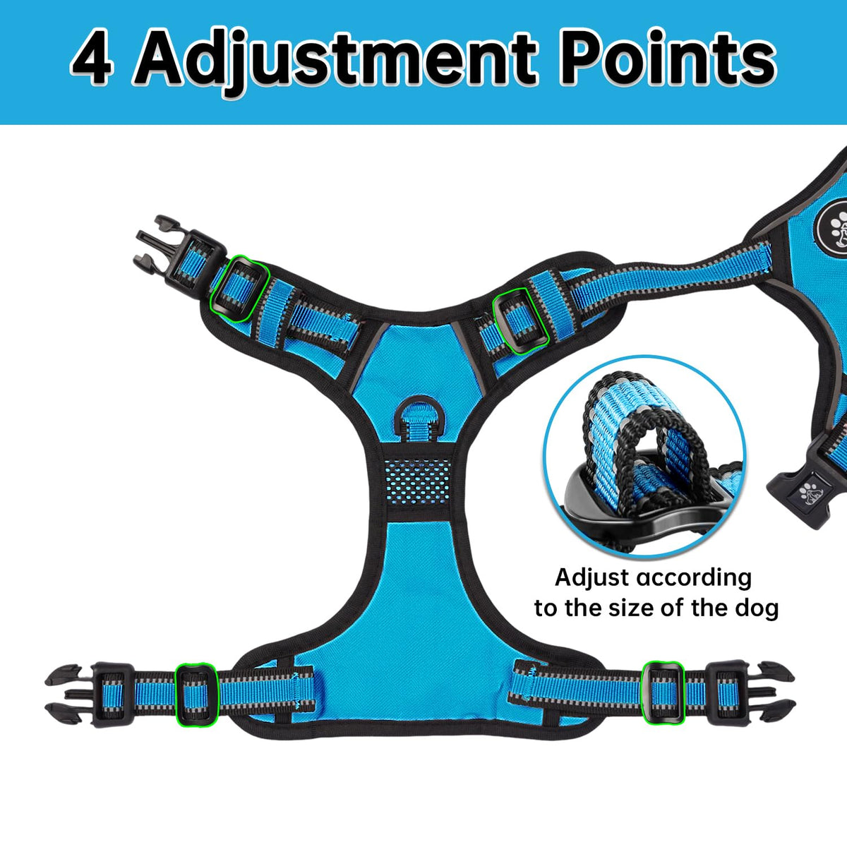 Dog Harness for Medium Sized Dog (Blue / Medium)
