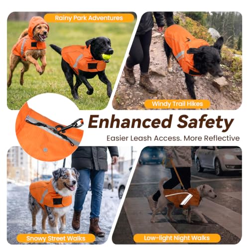 Dog Raincoat Wetoff Dog Rain Coat (Orange / L (26"-30" chest girth))