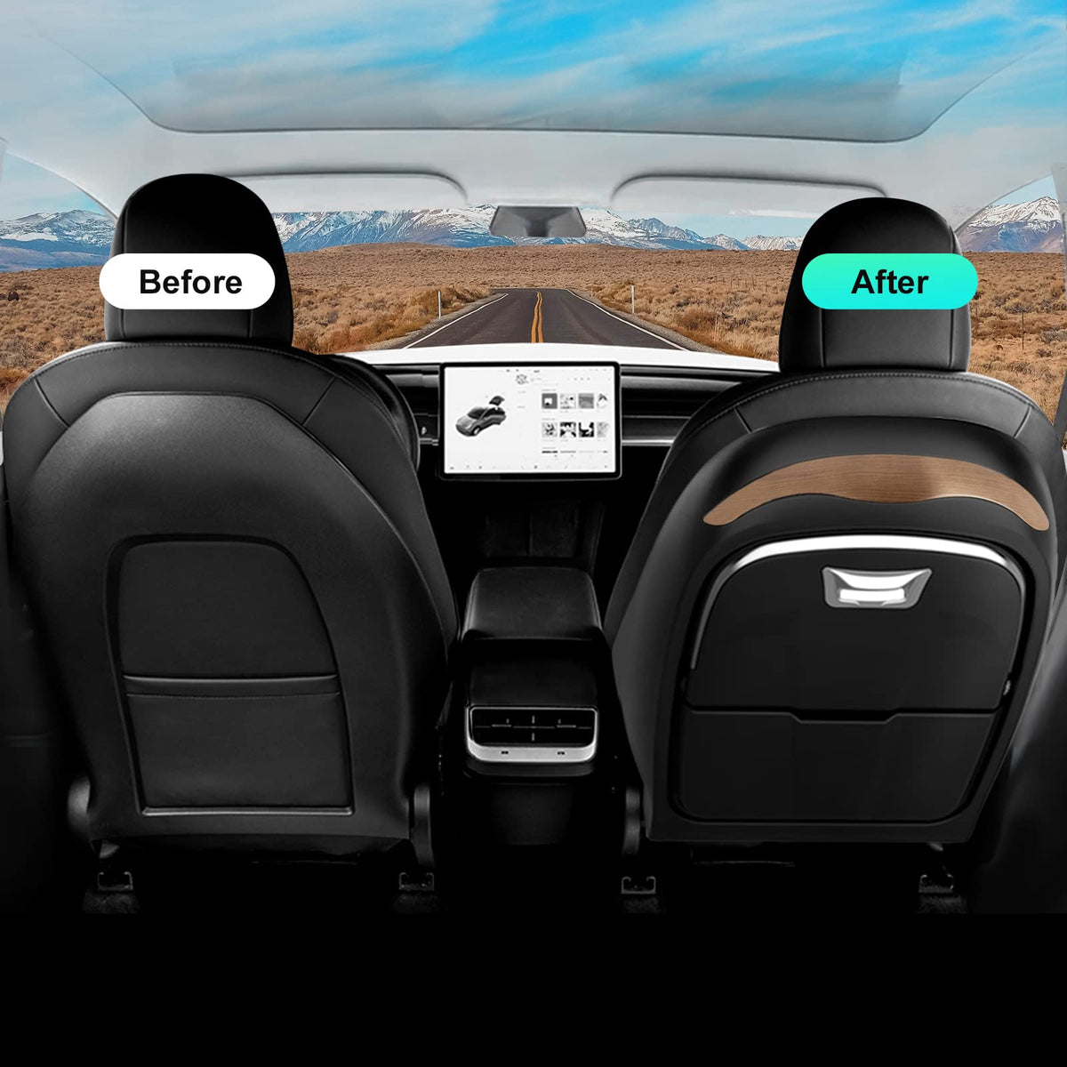 Back Seat Tray Table for Tesla Model 3 (Black)
