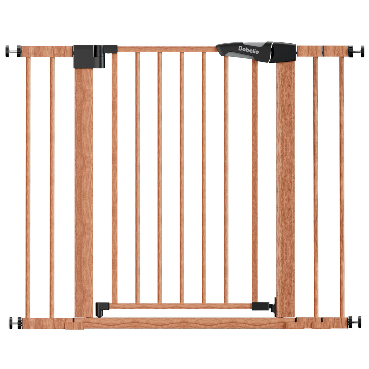 26 40 in Pressure Mounted Baby Gate for Stairs (Brown Wood Pattern / 30"Tall 26"-40" Wide)