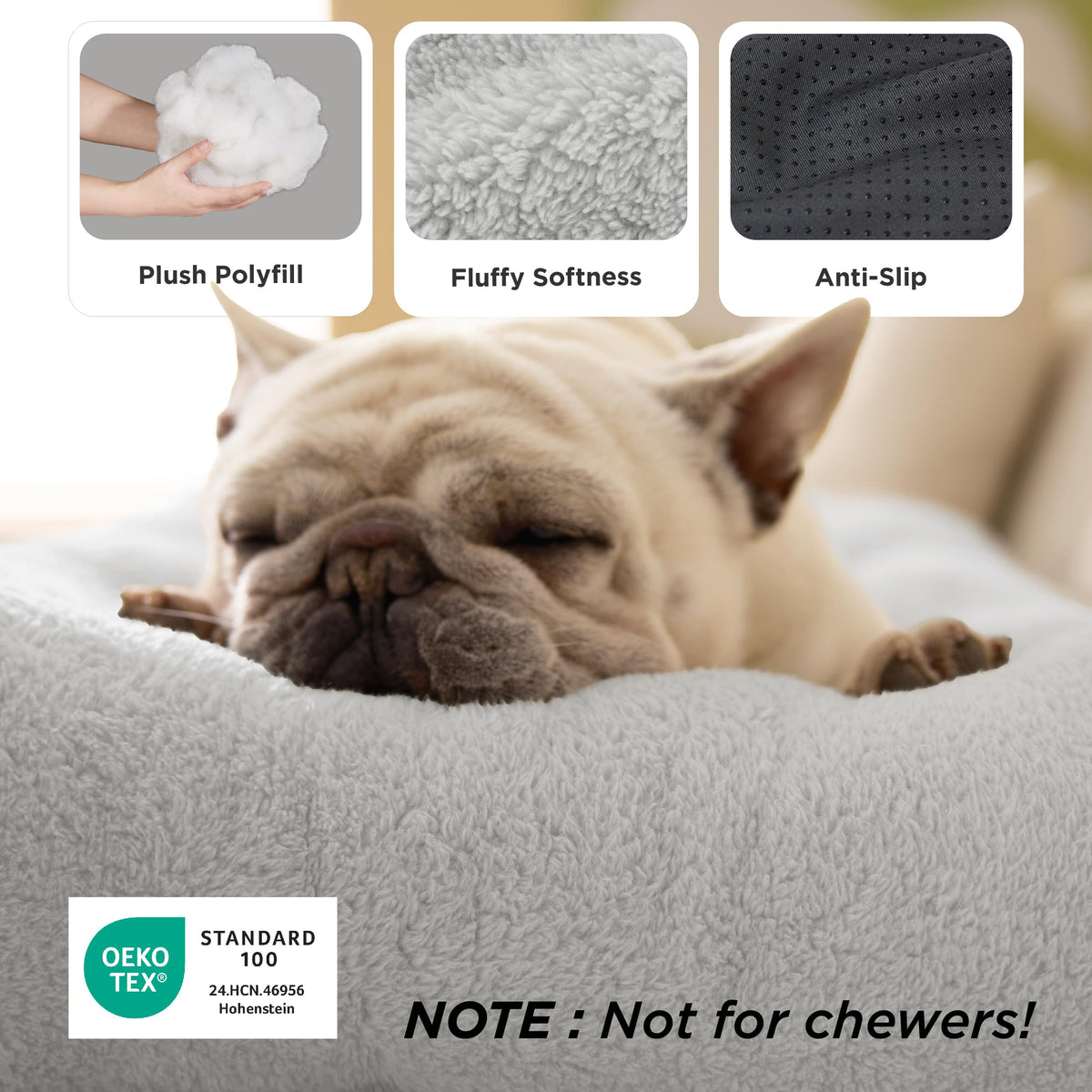 Washable XXL Dog Bed for Crate (47"L x 29"W x 3"Th (XXL-Crate) / Gray)