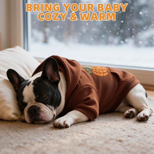 Thanksgiving Dog Hoodie for Medium Large Dogs (Khaki / Large)
