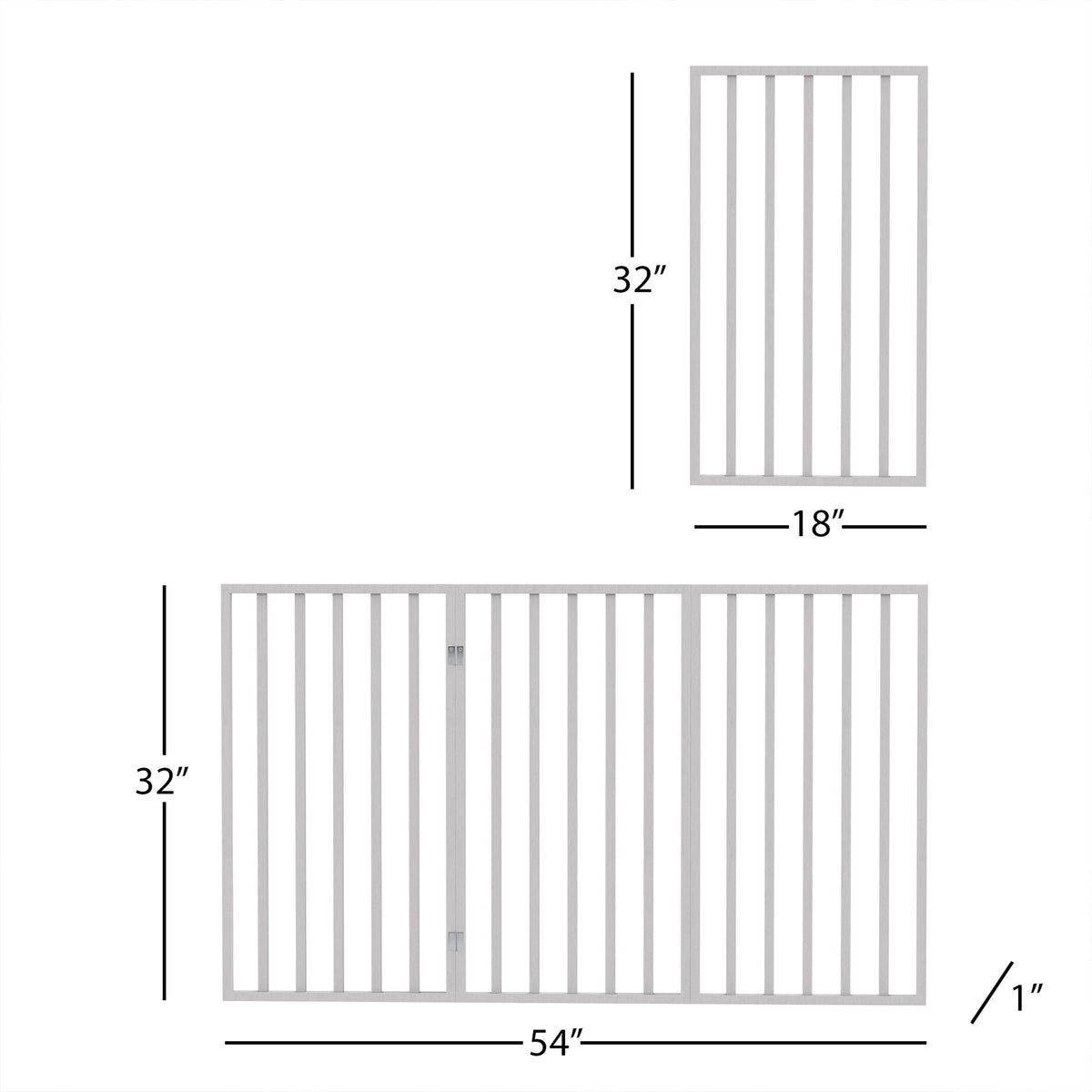 Pet Gate - 3-Panel Indoor Foldable Dog Fence for Stairs, Hallways, or Doorways - 54x32-Inch Wood Freestanding Dog Gates by PETMAKER (White) (White / 3 Panel)