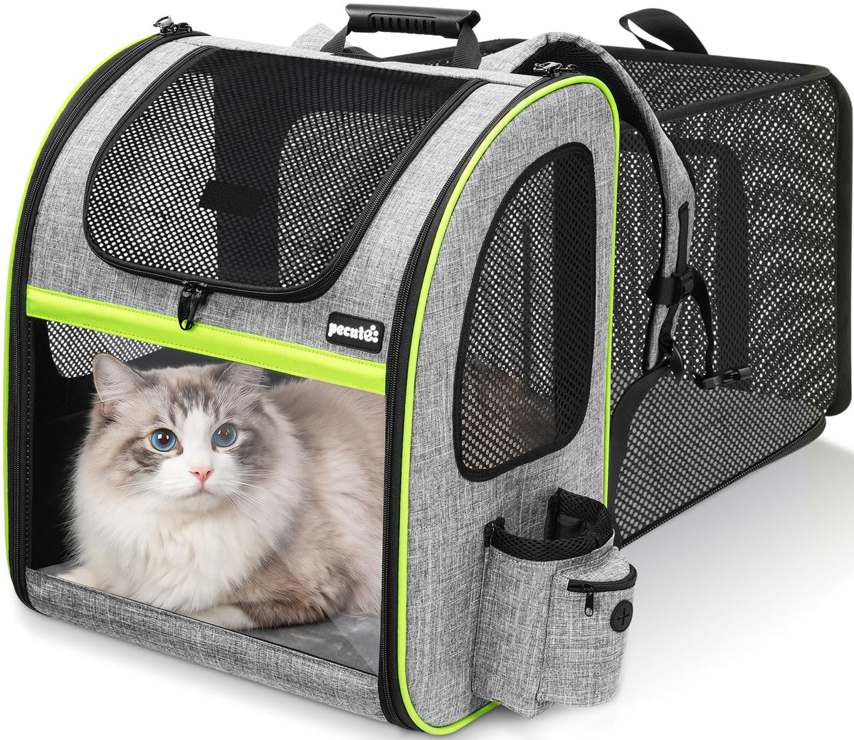 XL Cat Backpack Expandable (Grey / 15.4"L x 11.0"W x 19.0"H)
