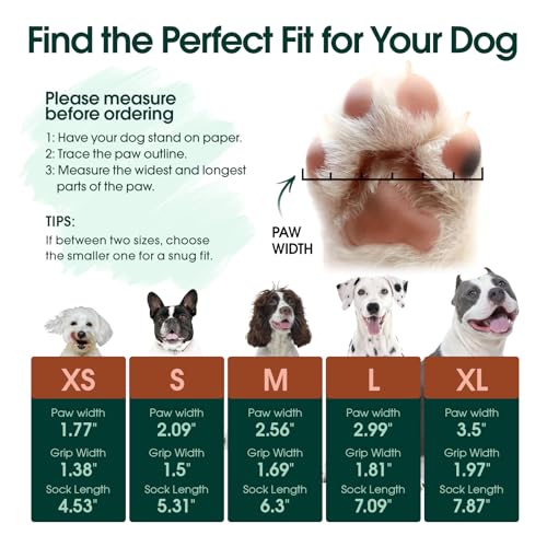 2 Pairs Anti Slip Dog Socks with Grips (M(paw width: 2.36") / black)