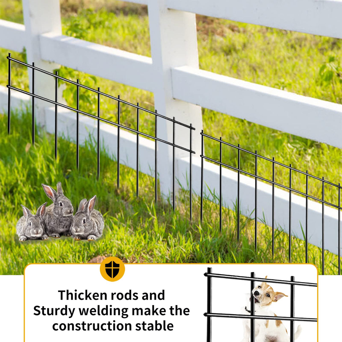Small Medium Animal Barrier Fence 25 Pack 20 in (20in(L)X10in(H)-25 Pack Black / Black)