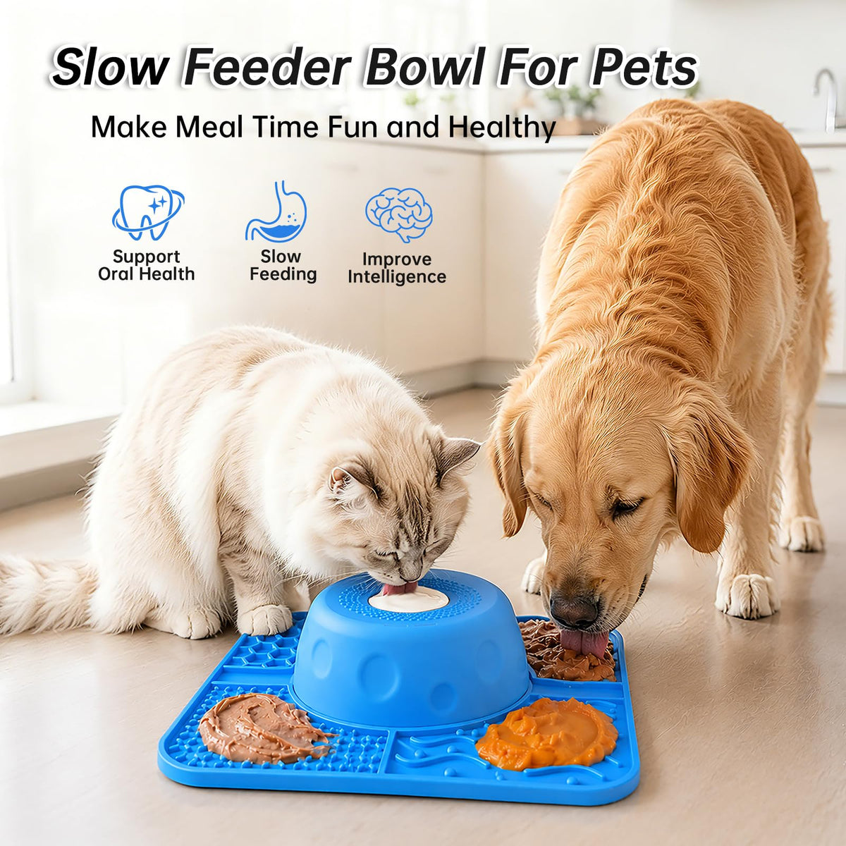 Slow Feeder Dog Bowls & Lick Mat for Dogs