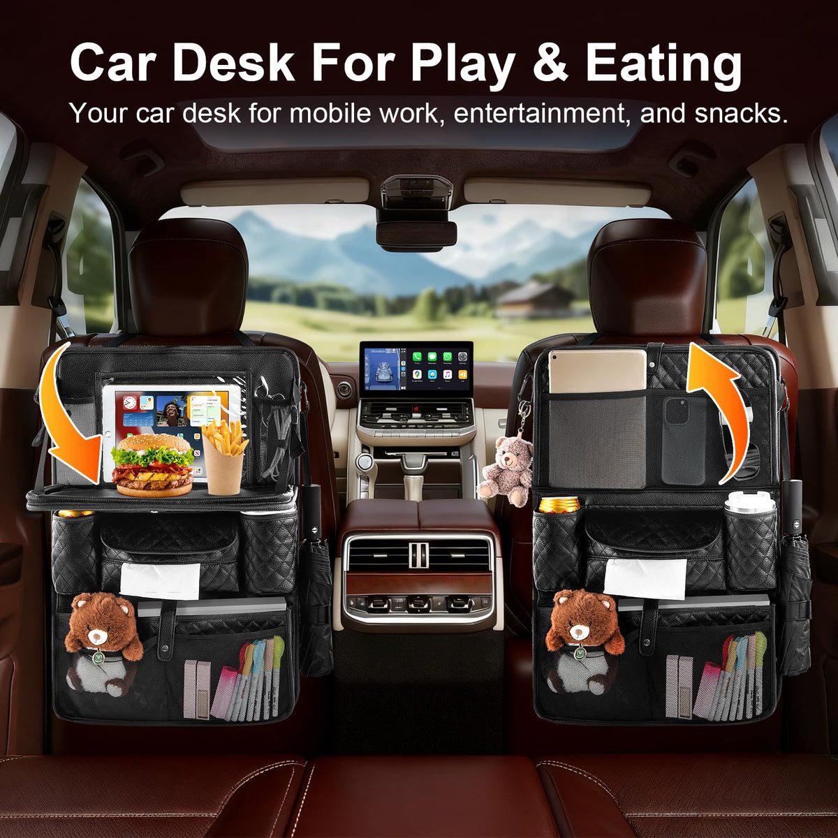 Car Backseat Storage Organizer (1 Pack / Black)
