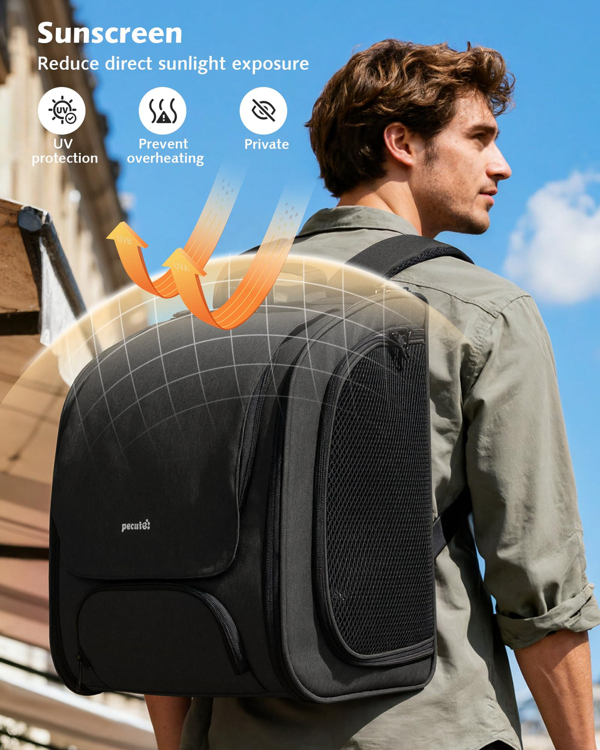 Cat Backpack Carrier (Black (Expandable) / 12.6"L x 10.2"W x 16.5"H)