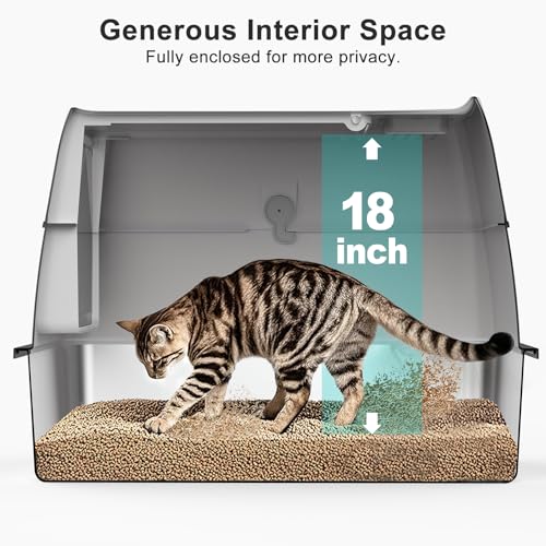 Stainless Steel Litter Box with Lid (White / X-Large)