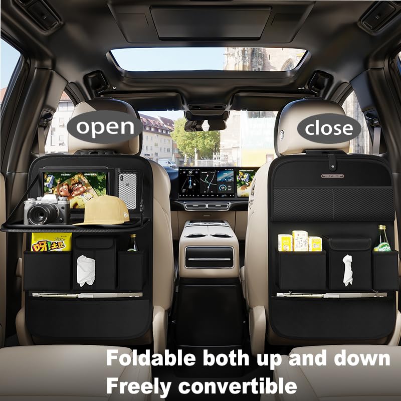 Back Seat Car Organizer 1 Pack (Black / Plain weave)