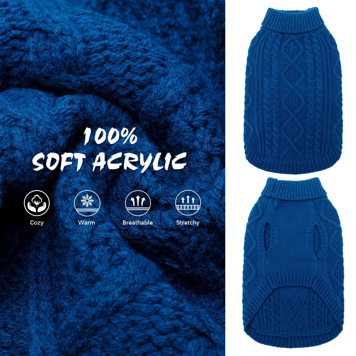 Dog Sweater for Large Dogs (DarkBlue / Large)