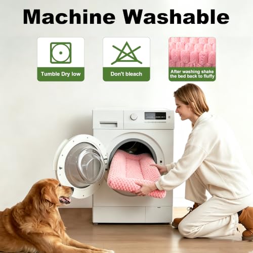 Dog Bed Mat Soft & Comfortable Dog Kennel Pad for Crate (XL(42"*28"*1.5") / Pink-1pc)