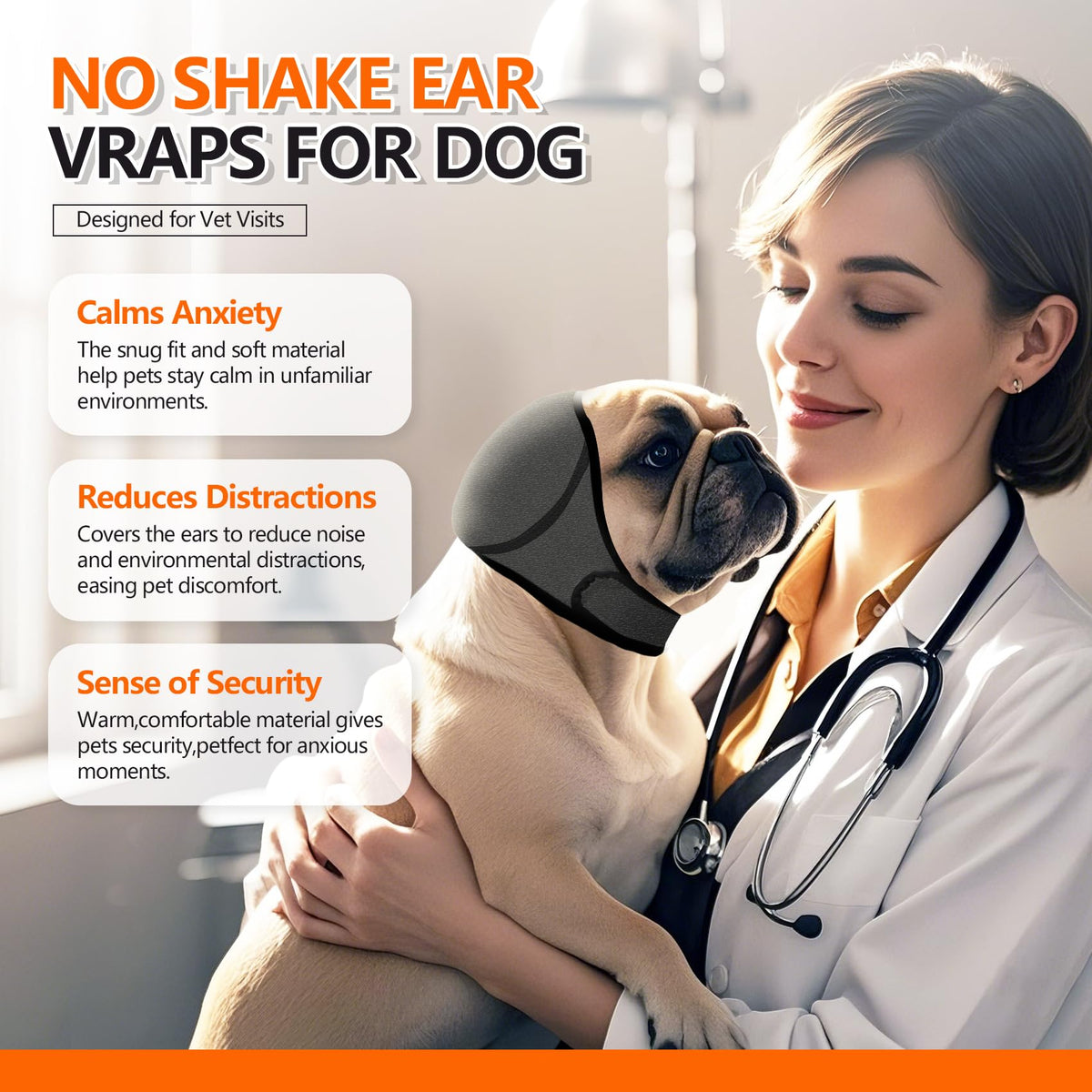 Dog Ear Muff Waterproof Noise Canceling Ear Protection (Grey / Medium)