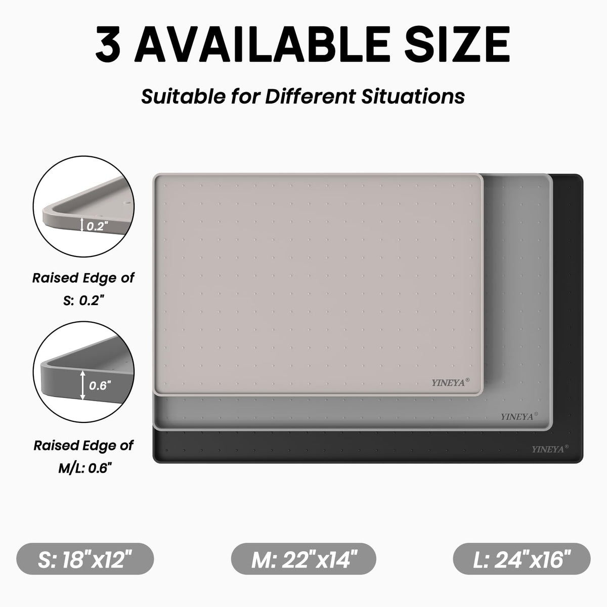22" x 14" Silicone Dog Food Mat Waterproof (Taupe / 22" x 14")