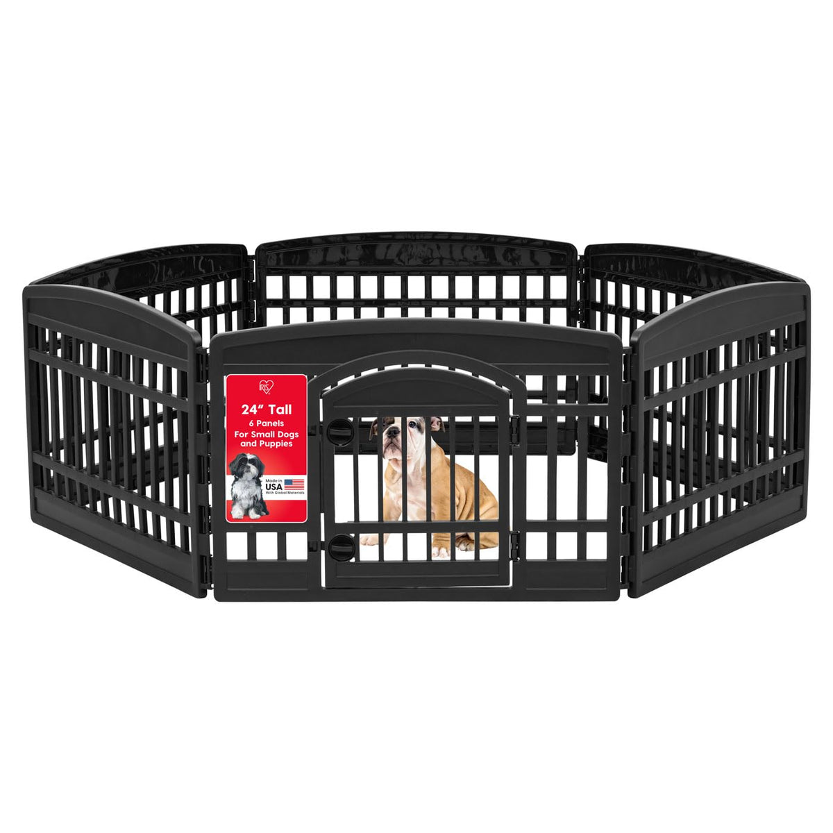 6 Panel Dog Playpen (6 Panel - 24" H / Black)